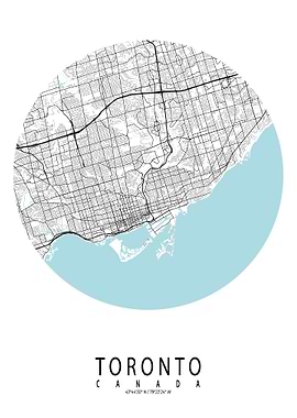 Toronto City Map Circle