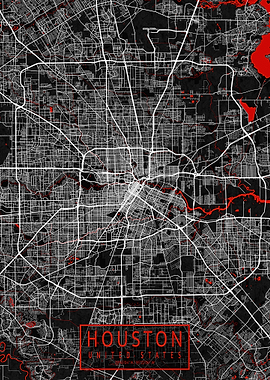 Houston City Map Oriental