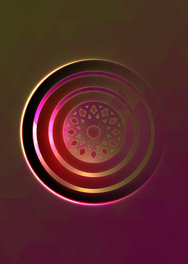 Vector Neon Glyph Rune Art