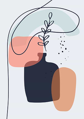 Mid century flower lineart