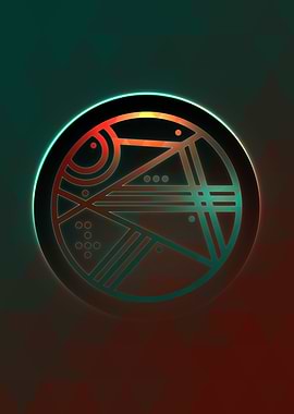 Neon Magic Circle Sign Art