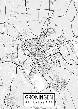 Groningen City Map Light