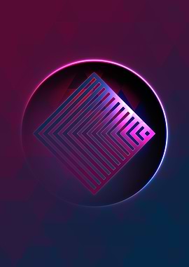 Vector Neon Glyph Rune Art