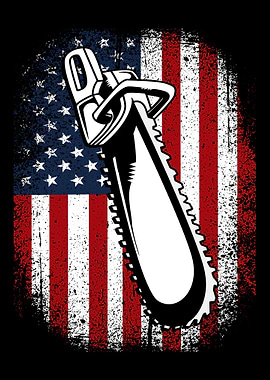 Chainsaw American Flag