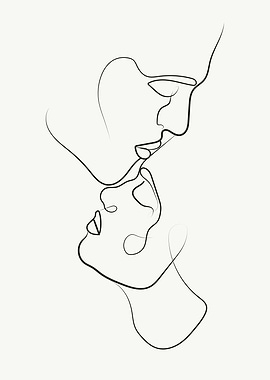Woman men couples line art