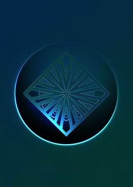 Vector Neon Glyph Rune Art