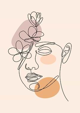 Mid century floral woman