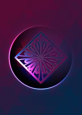 Neon Magic Circle Sign Art