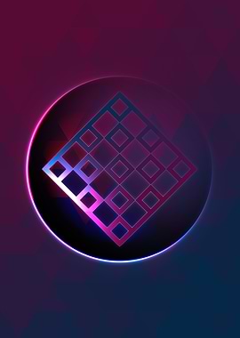 Neon Magic Circle Sign Art