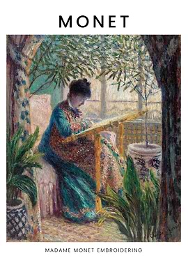 Madam Monet embroidering