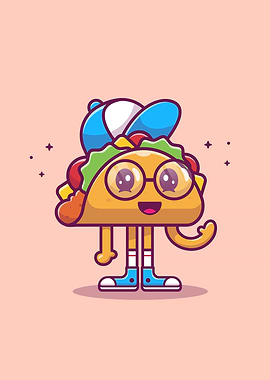 Cute Taco Wearing Hat
