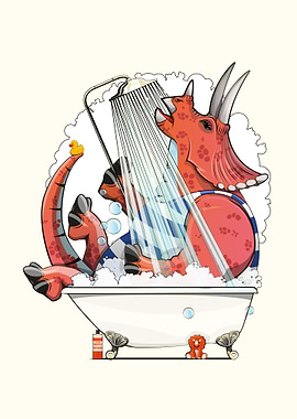 Dinosaur in the Bath