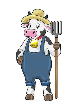 Cow Farmer Pitchfork