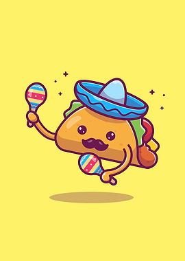 Sombrero Hat Mustache Taco