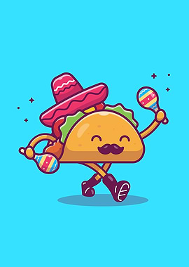 Sombrero Hat Mustache Taco