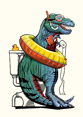 T Rex on the Toilet
