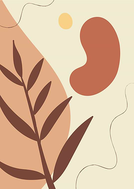 Midcentury botanical leaf