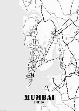 Mumbai India Maps Posters
