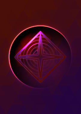 Vector Neon Glyph Rune Art