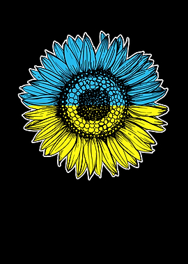 Ukraine Flag Sunflower