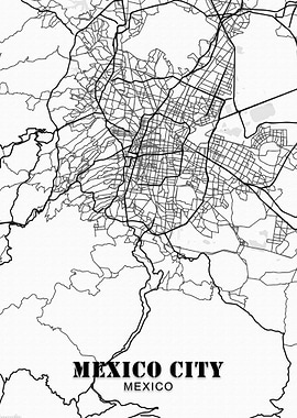 Mexico City Maps Posters