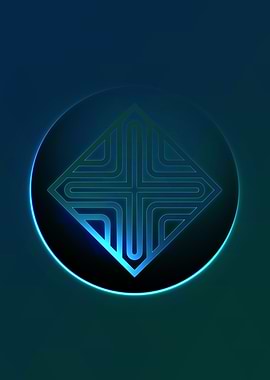 Vector Neon Glyph Rune Art