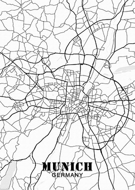 Munich Germany Map Posters