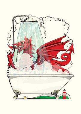 Welsh Dragon in the Bath