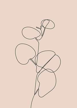 Botanical leaf one lineart