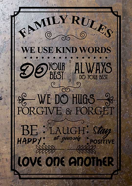 Family Rules Wall Decor