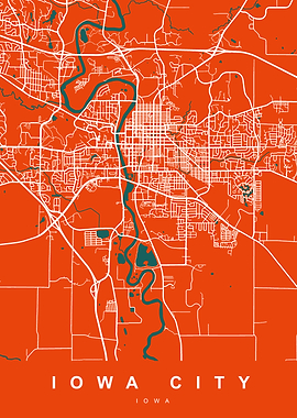 IOWA CITY Map IOWA