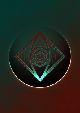 Vector Neon Glyph Rune Art