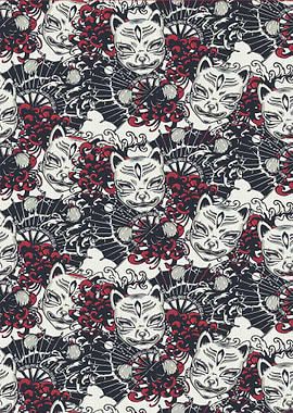 Japanese Kitsune Mask cat