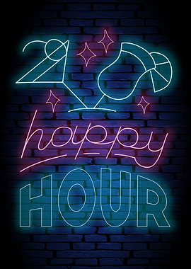 Vaporwave Neon Happy Hour