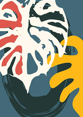 Tropical monstera leaves