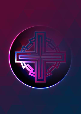 Vector Neon Glyph Rune Art