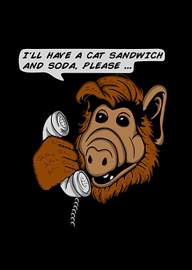 Cat sandwich and soda