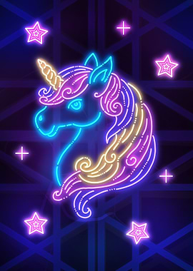 Cute Unicorn Nursery Neon