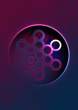 Vector Neon Glyph Rune Art