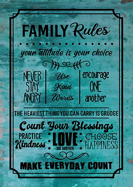 Family Rules Wall Decor