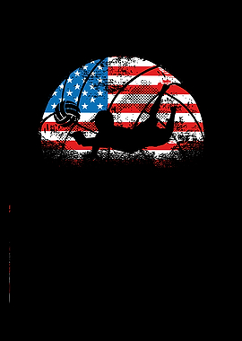 Volleyball player USA flag
