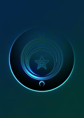 Neon Magic Circle Sign Art