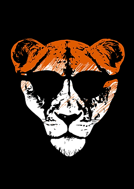 Lioness with glasses