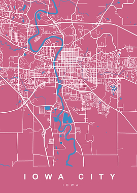 IOWA CITY Map IOWA