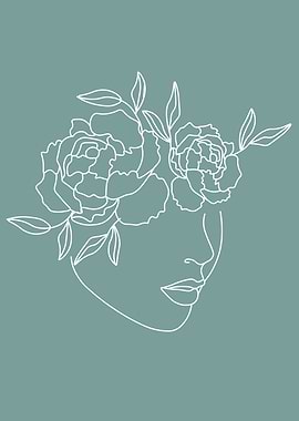 Woman floral skull head