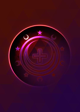 Neon Magic Circle Sign Art