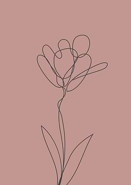 Botanical leaf oneline art