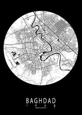 Baghdad City Map Moon
