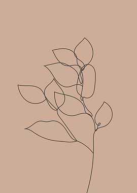 Tropical leaves modern art