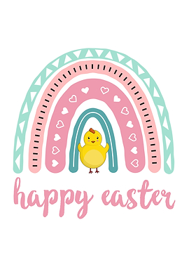 Happy Easter Boho Rainbow
